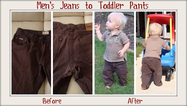 Men’s Jeans to Toddler Pants Tutorial