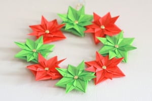 Origami Paper Christmas Wreath