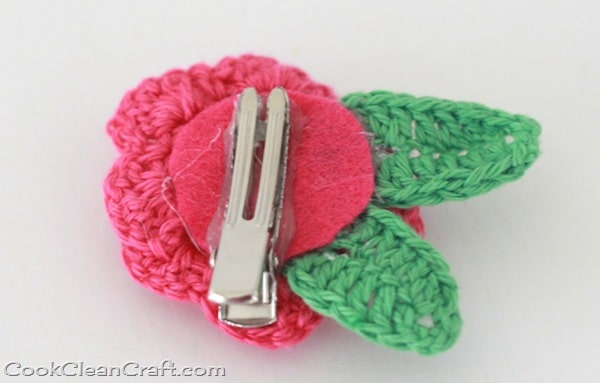 Crochet Rosette Hairclip (1)