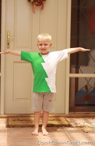 Sew a Christmas Tree-inspired t-shirt with this free sewing tutorial. Great project to sew for boys that can be worn all year round!