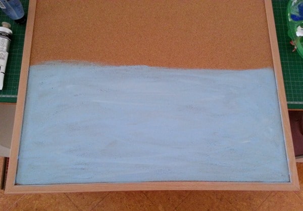 Paint a beach scene on corkboard (3)