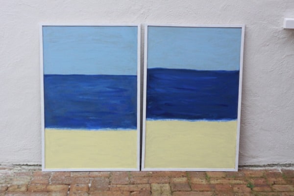 Paint a beach scene on corkboard (6)