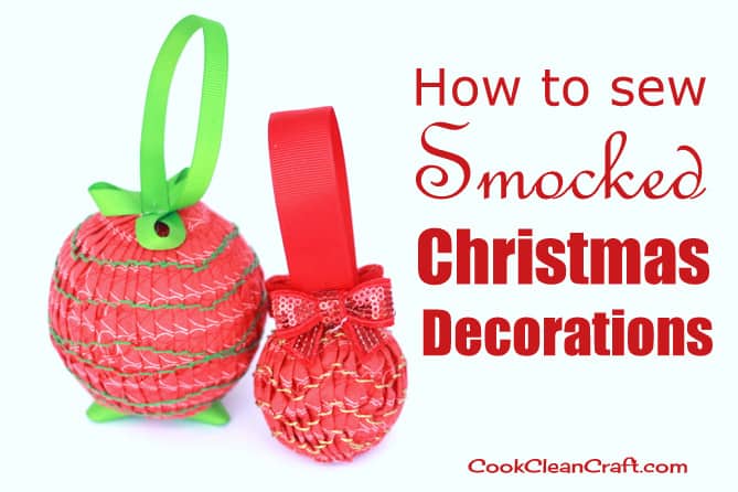 How to sew Smocked Christmas Tree Decorations - make your own DIY Christmas baubles with this fun tutorial.