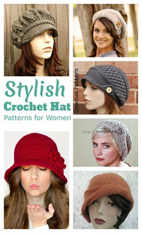 Here's a collection of stylish crochet hat patterns for women that are more than just a beanie. They'd make cute handmade gifts and would be perfect to look stylish as well as warm in winter!