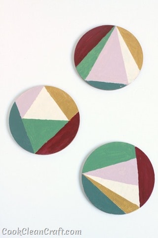 Hand-painted Geometric Coasters