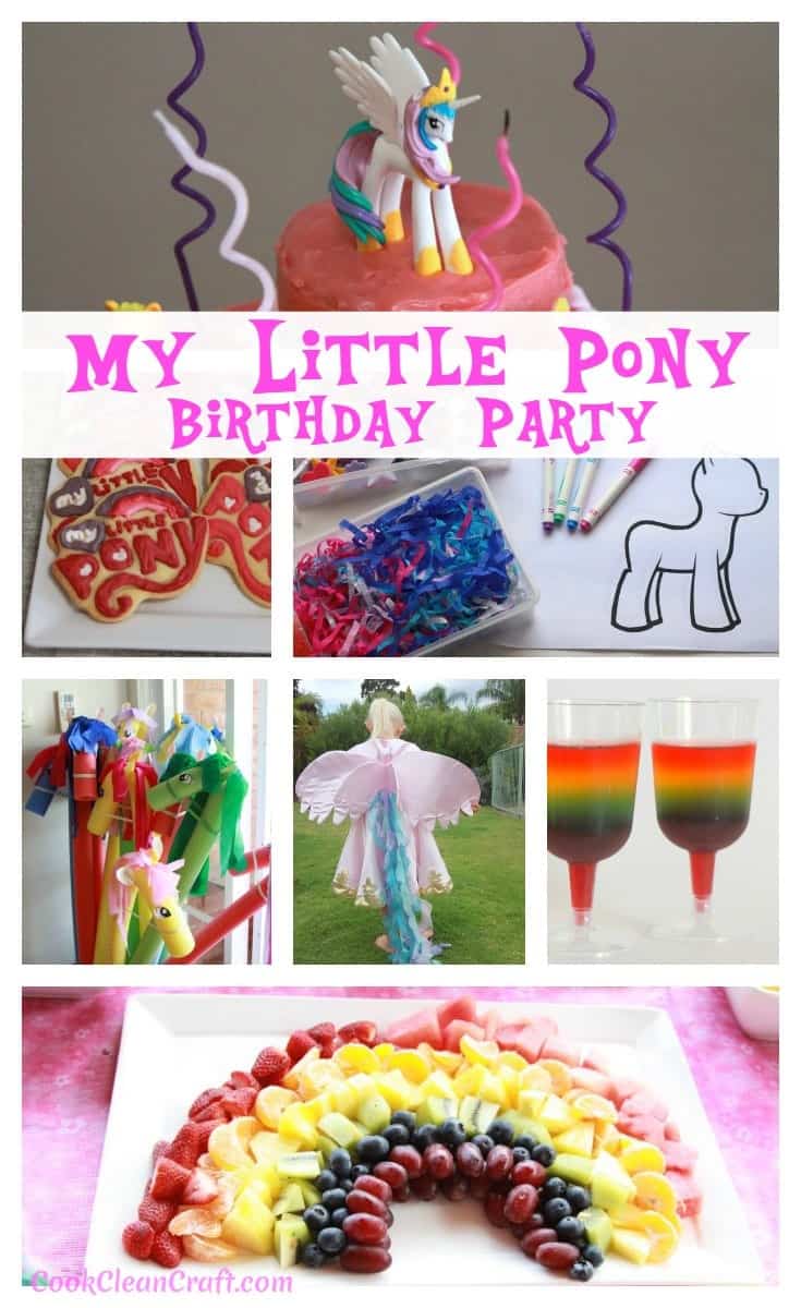 Lots of My Little Pony birthday party ideas and inspiration - craft activity, party games, food and decorations. What a lovely birthday party for a little girl!