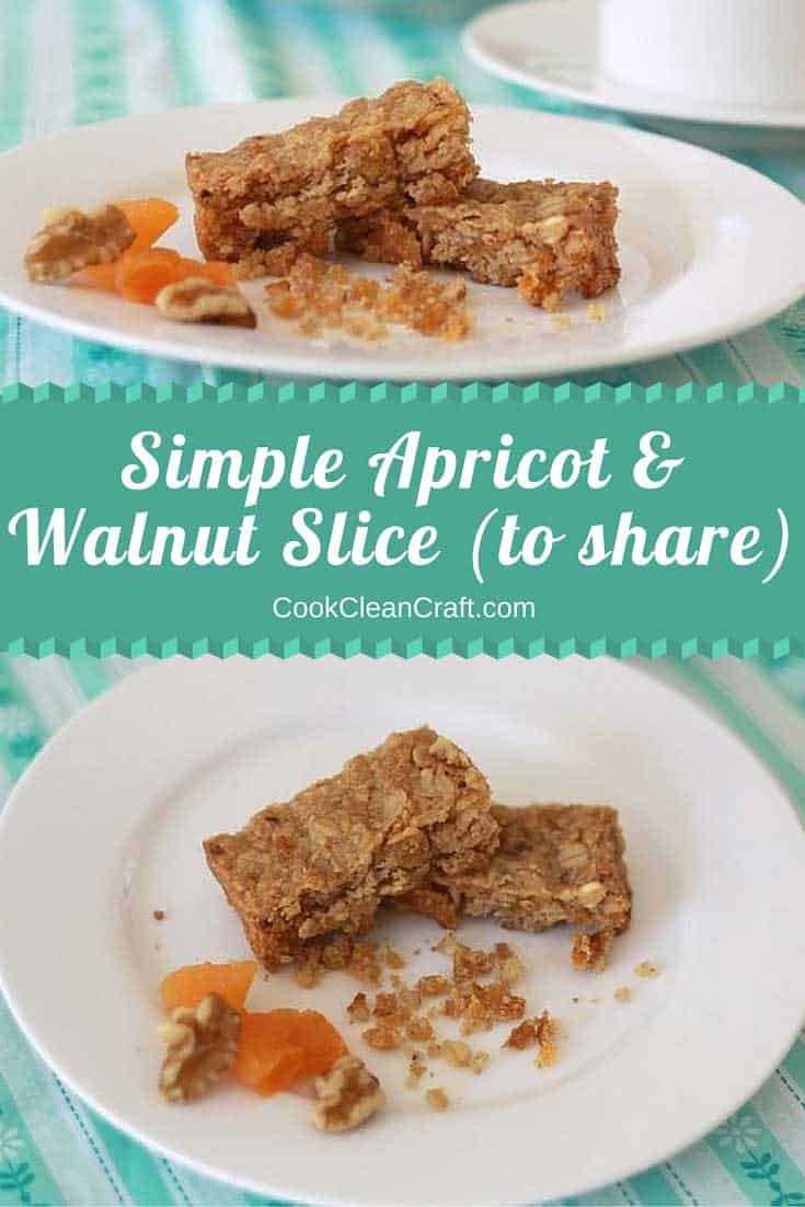 This apricot walnut slice is quick, tasty, and mostly healthy slice to feed the kids, make as a gift or just enjoy with a cup of tea.